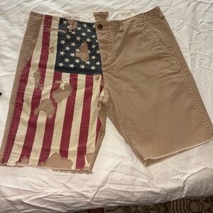 Ralph Lauren Denim& Supply Men’s Khaki Flag Shorts 38 Cotton